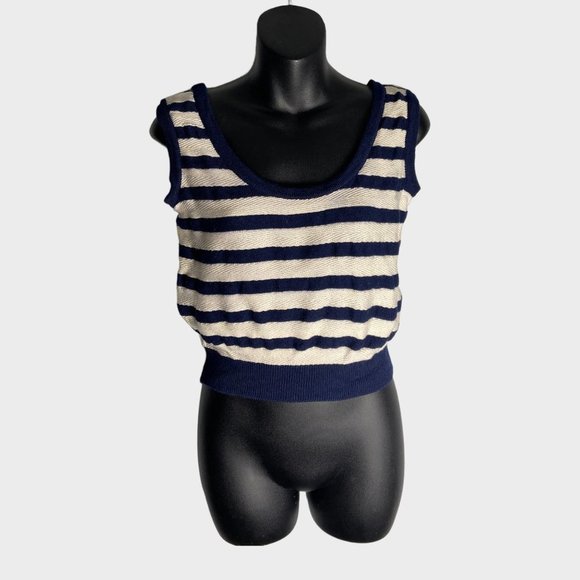 𝅺st John Collection Striped Nautical Cropped Knit Tank - Picture 2 of 8